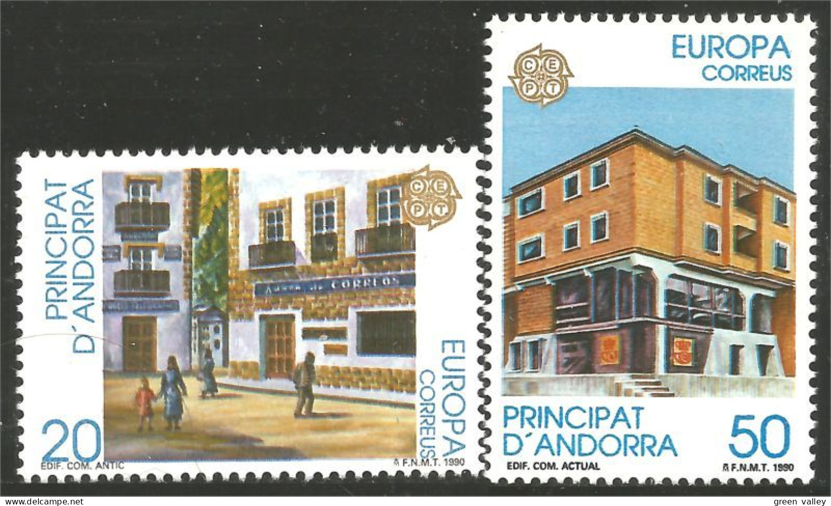 EU90-3 EUROPA-CEPT 1990 Andorra Bureaux Postes Postal Houses MNH ** Neuf SC - 1990