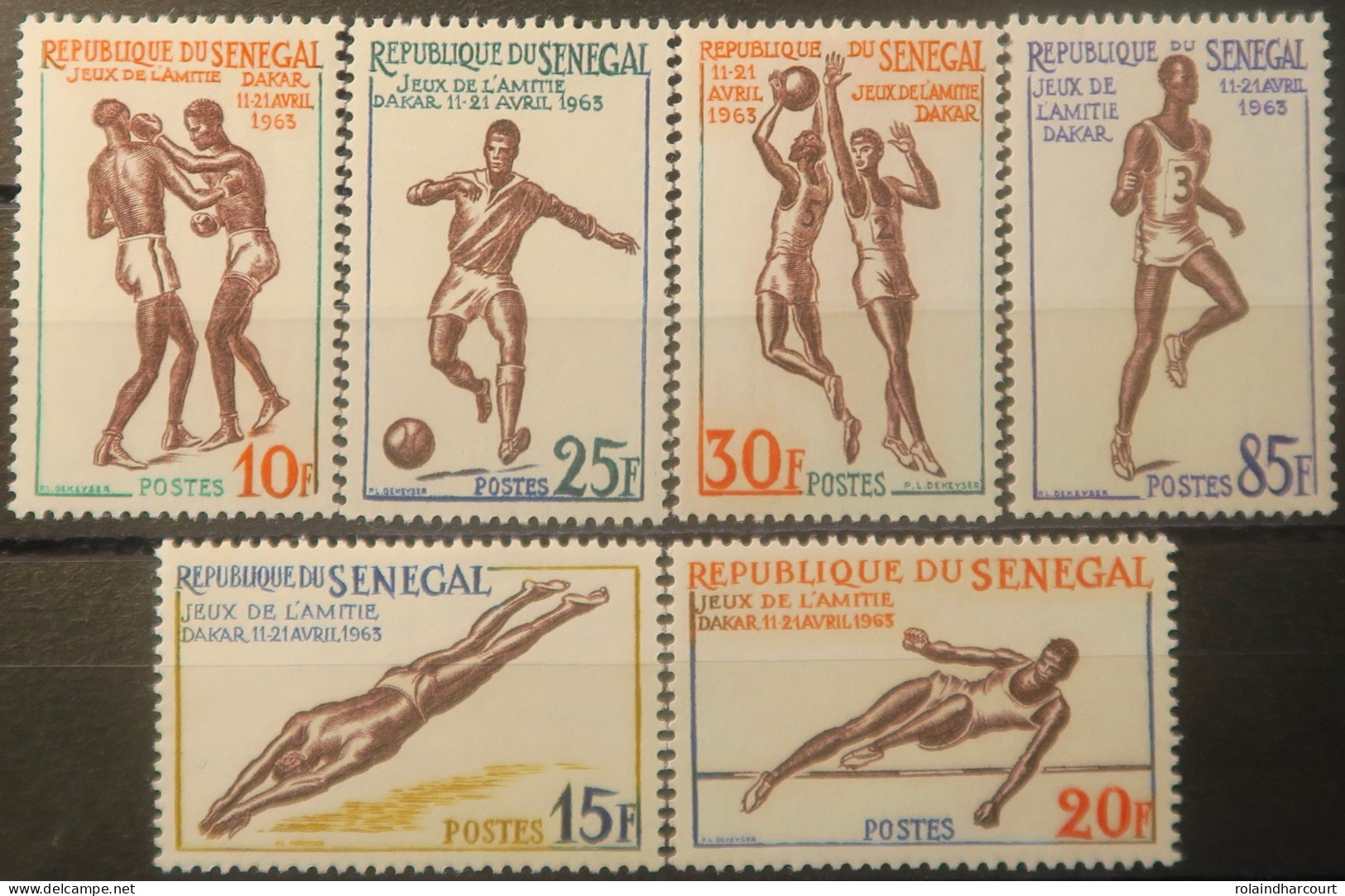 R2253/824 - SENEGAL - 1963 - Jeux Sportifs à Dakar - SERIE COMPLETE - N°217 à 222 NEUFS** - Sénégal (1960-...)