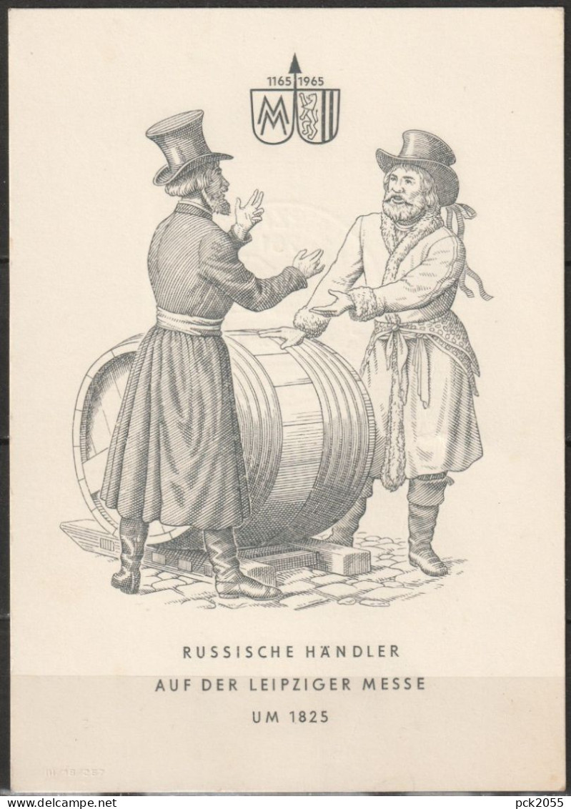 DDR 1965 Mi-Nr.1090 - 1092  Leipziger Frühjahrsmesse 1965 Auf Karte Russische Händler  ( PK 197 ) - Brieven En Documenten