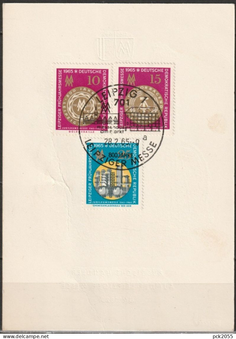 DDR 1965 Mi-Nr.1090 - 1092  Leipziger Frühjahrsmesse 1965 Auf Karte Russische Händler  ( PK 197 ) - Briefe U. Dokumente