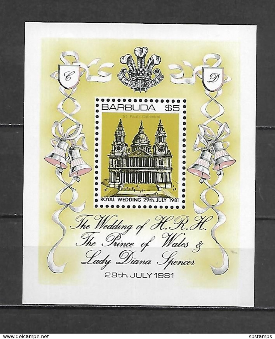 Barbuda 1981 Wedding Of Prince Charles And Lady Diana Spencer MS MNH - Antigua And Barbuda (1981-...)