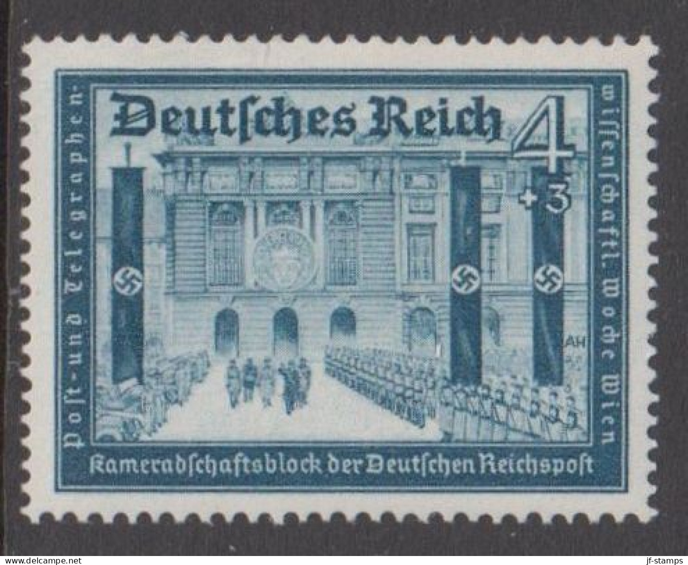 1939. DEUTSCHES REICH. Kameradschaftsblock Der Deutschen Reichspost 4+3 Pf Hinged. (Michel 703) - JF539164 - Ongebruikt