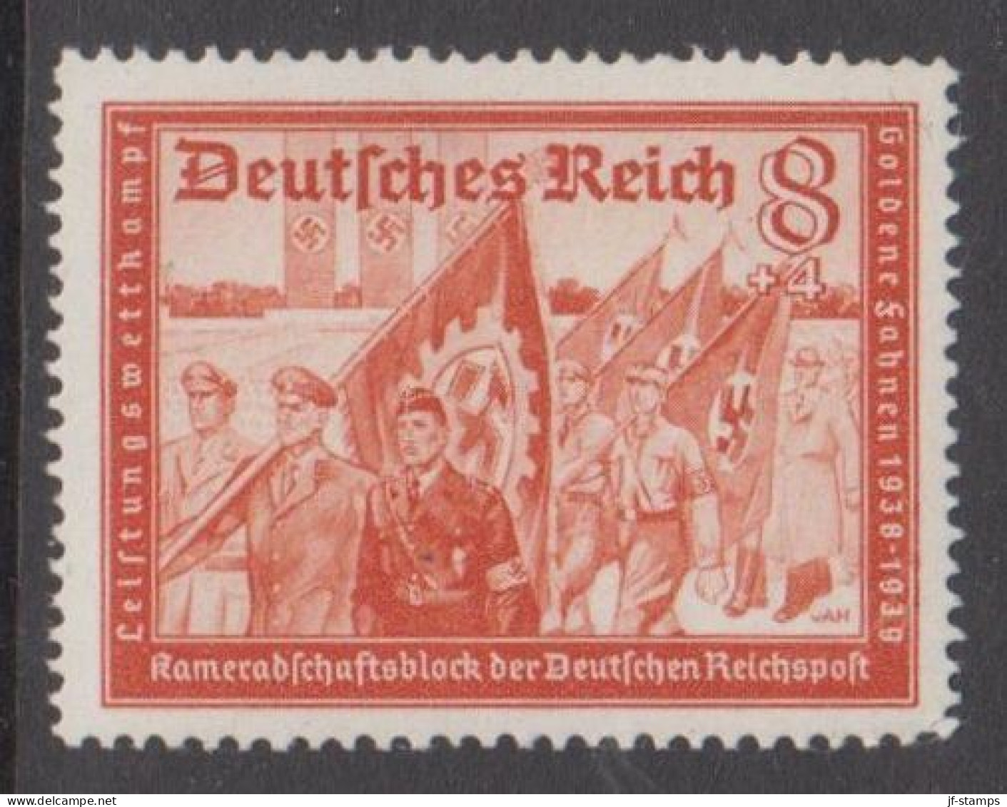 1939. DEUTSCHES REICH. Kameradschaftsblock Der Deutschen Reichspost 8+4 Pf Hinged. (Michel 706) - JF539167 - Neufs