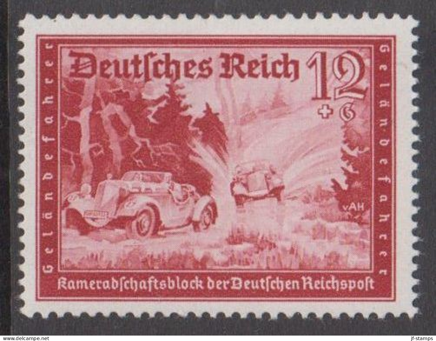 1939. DEUTSCHES REICH. Kameradschaftsblock Der Deutschen Reichspost 12+6 Pf Hinged. (Michel 708) - JF539169 - Unused Stamps