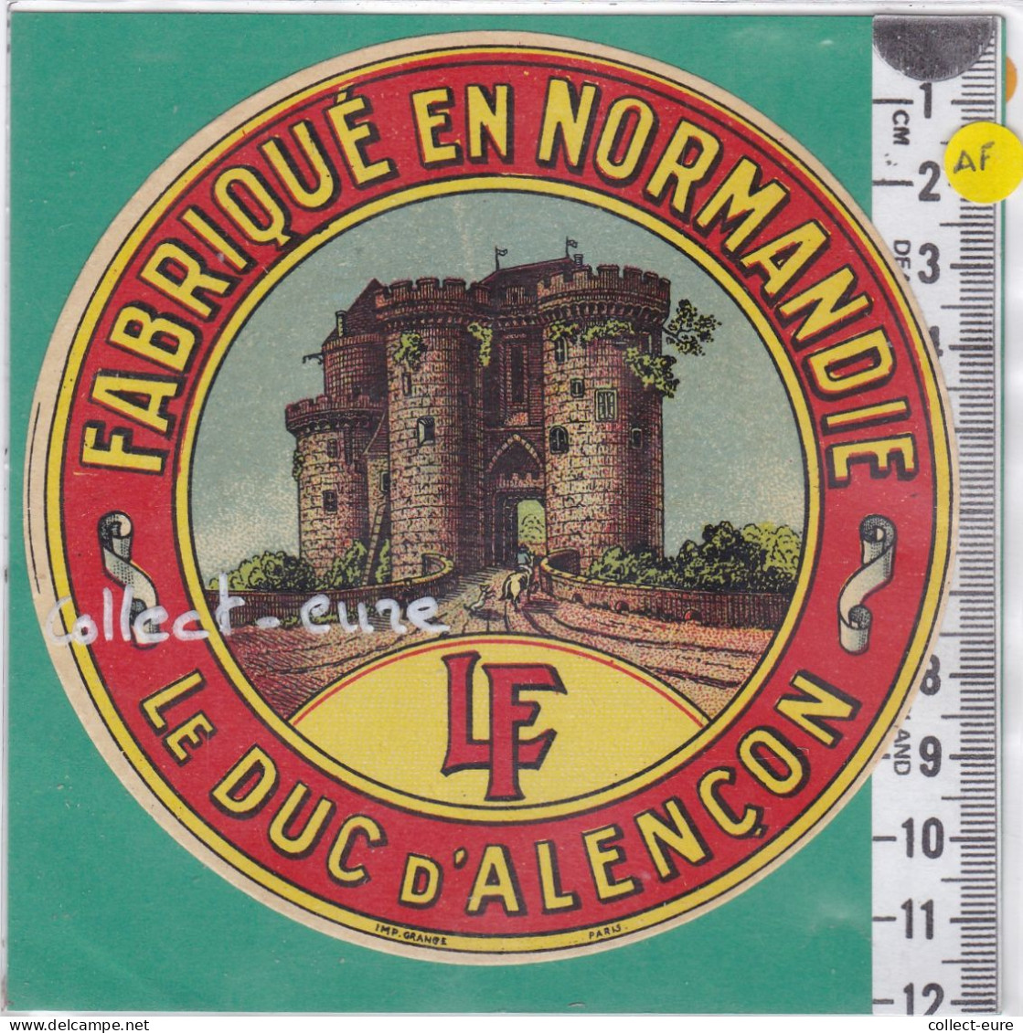 C1342 FROMAGE LE DUC D ALENCON ORNE CHATEAU TOURELLE  L. F. - Cheese