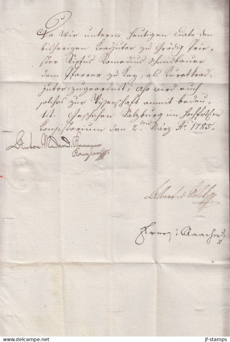 1785. DEUTSCHLAND _Interesting Very Old Cover From 10. Martz 1785.  - JF414817 - Préphilatélie