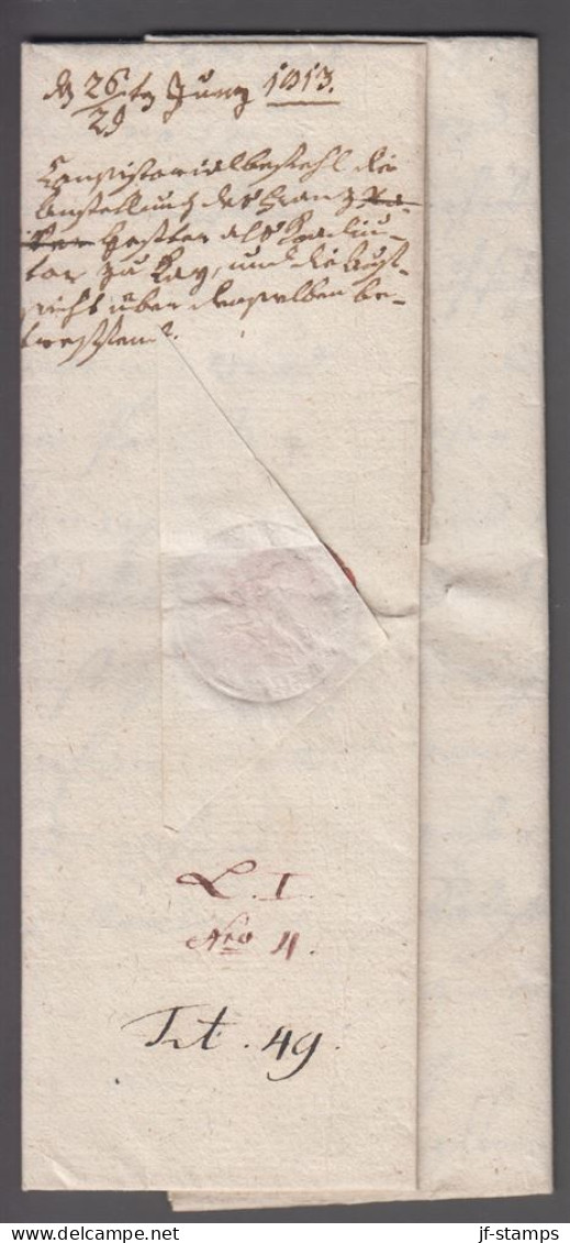 1813. ÖSTERREICH. Interesting Very Old Cover From 1813. Von Salzburg And Weak Line Cancel R 4 SALZBURG.  - JF414887 - Vorphilatelie