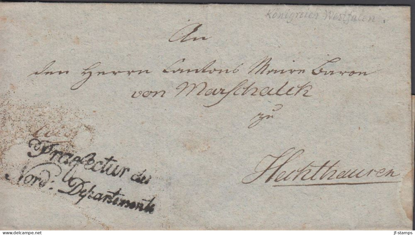 1810. DEUTSCHLAND Interesting Very Old Cover Cancelled Praefectur Der Nord-Departement. Reverse Sender Can... - JF432393 - Vorphilatelie