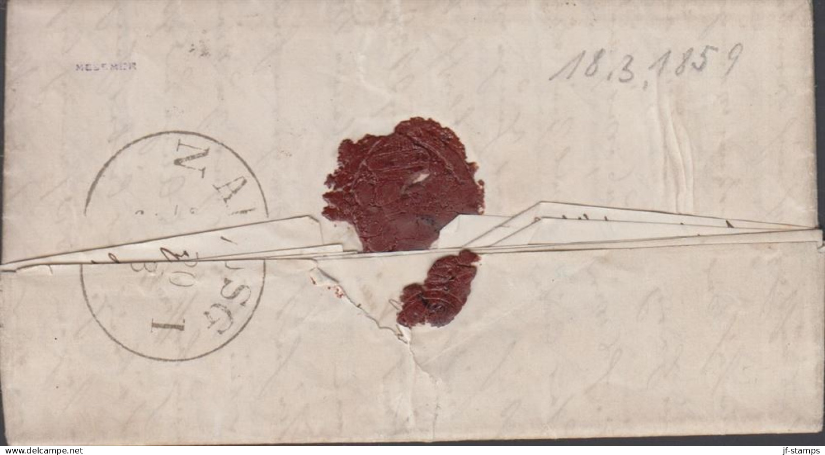 1859. DEUTSCHLAND. Very Interesting And Beautiful Cover Cancelled STRASSBURG U M 18 3 With Postage Very Fi... - JF436621 - Precursores