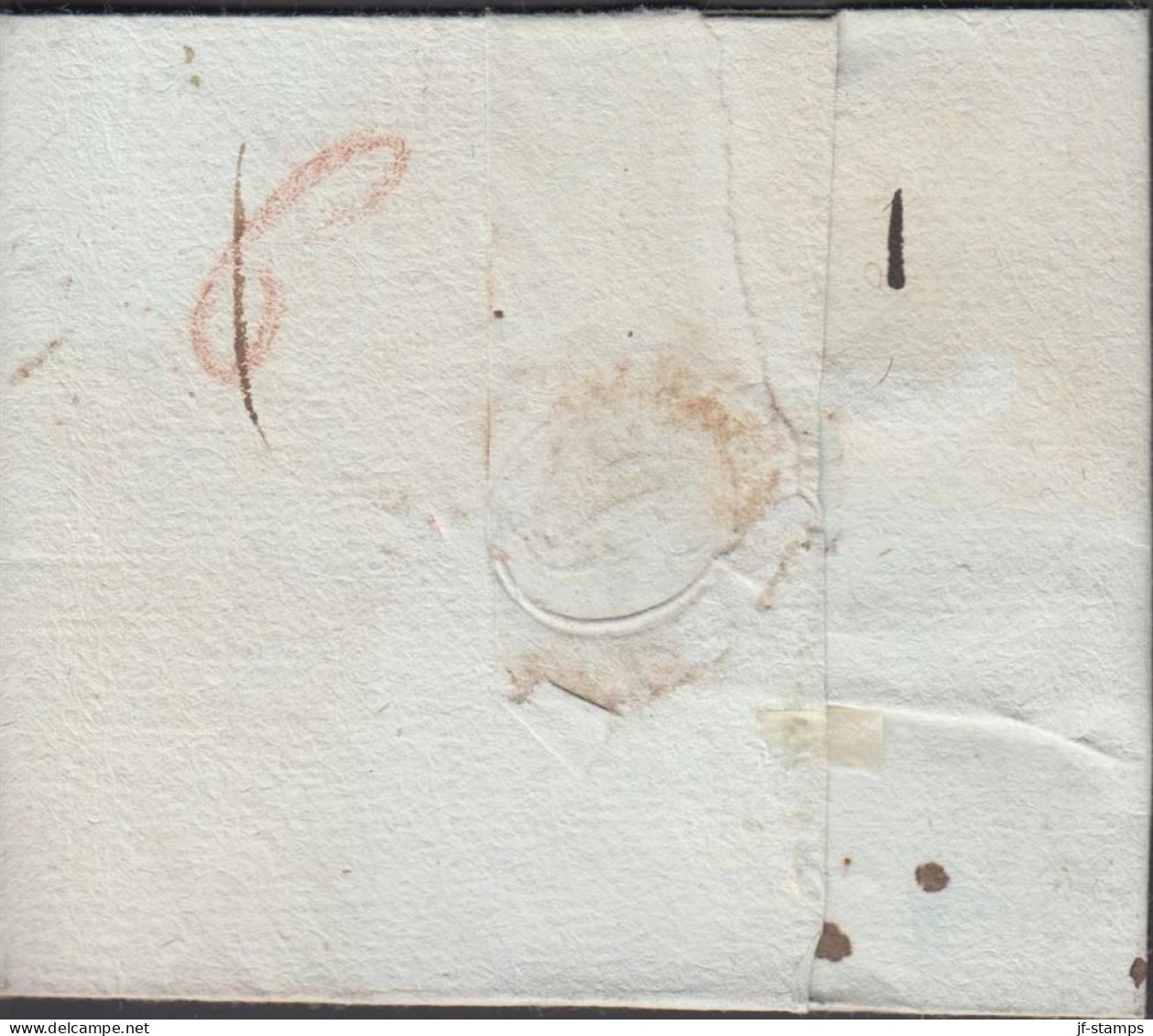 1821. DEUTSCHLAND. Fine Small Old Cover Cancelled WORMS 23 JUL 1821. Postage Marking In Brownred. More Tha... - JF436634 - Prephilately