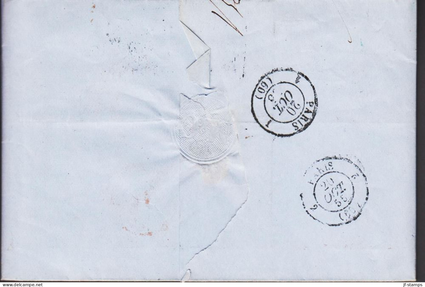 1855. DEUTSCHLAND. Interesting Cover To Paris Par Frankfurt Am Main With Beautiful Postmark BERLIN STADTPO... - JF545737 - [Voorlopers