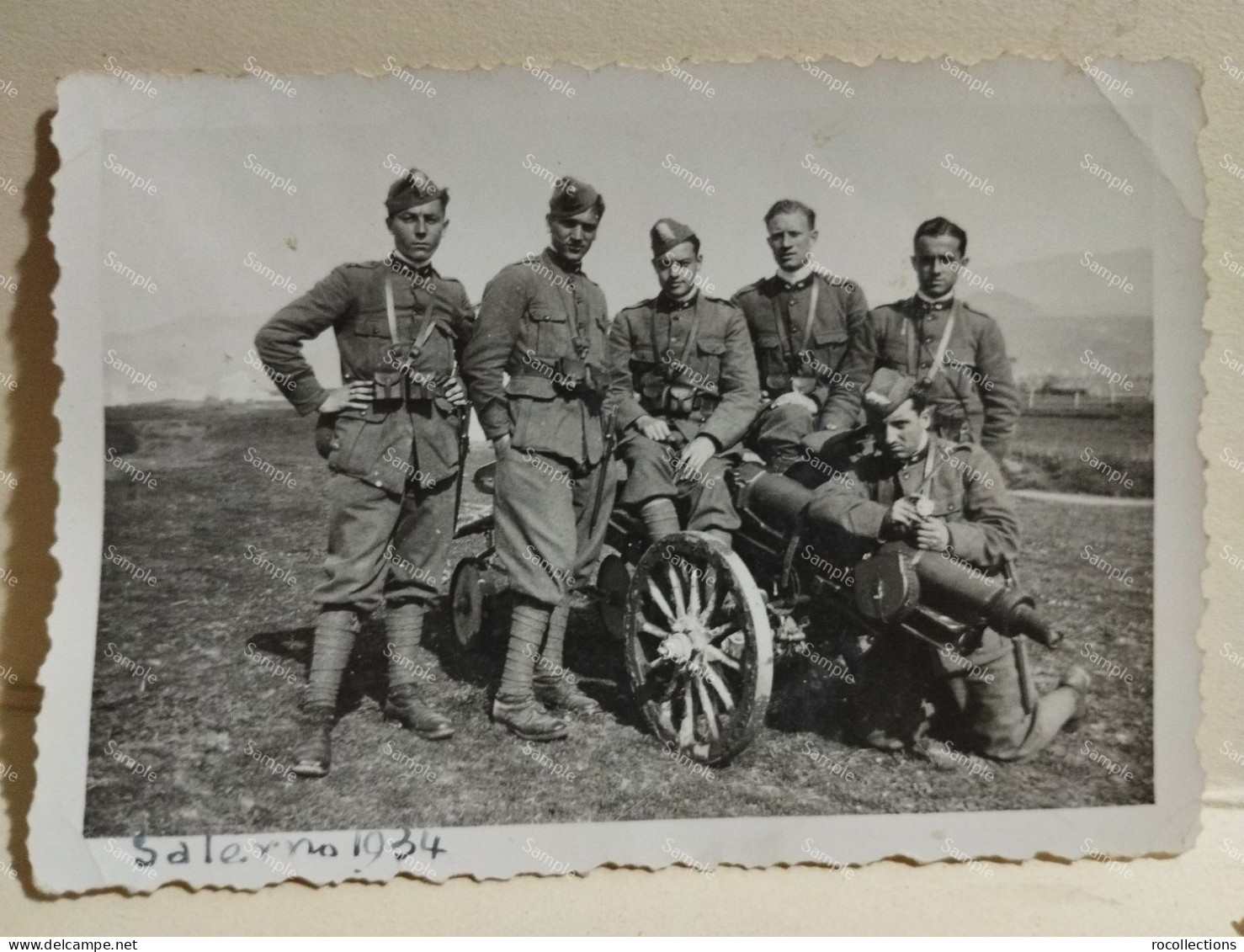 Italia Foto Militari. Cannone. Salerno 1934.  85x58 Mm. - Oorlog, Militair