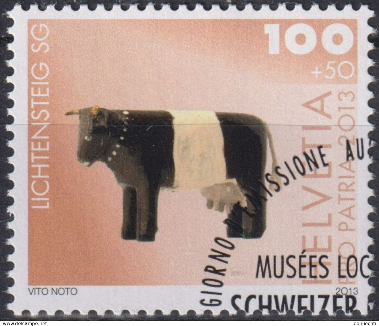 2013 Schweiz Pro Patria, Lichtensteig, ⵙ Zum:CH B324, Mi:CH 2297, Yt:CH 2221, Holz-Kuh - Used Stamps