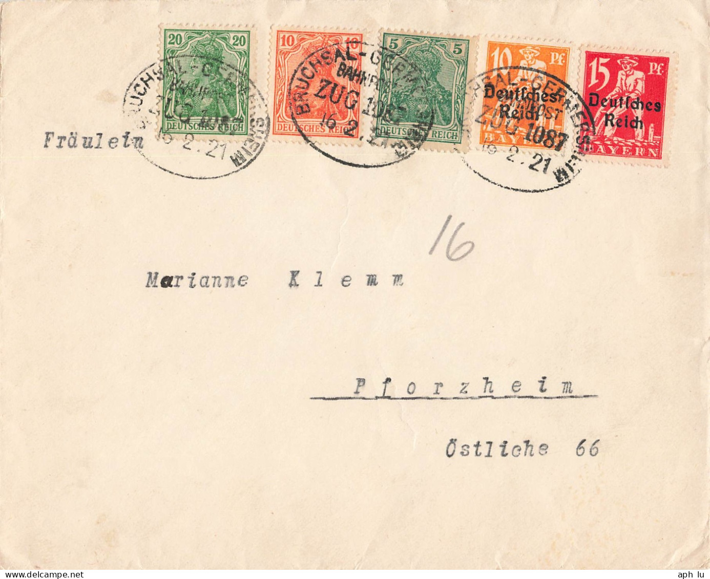 Bahnpost (Ambulant; R.P.O./T.P.O.) Bruchsal-Germersheim (ZA2554) - Lettres & Documents