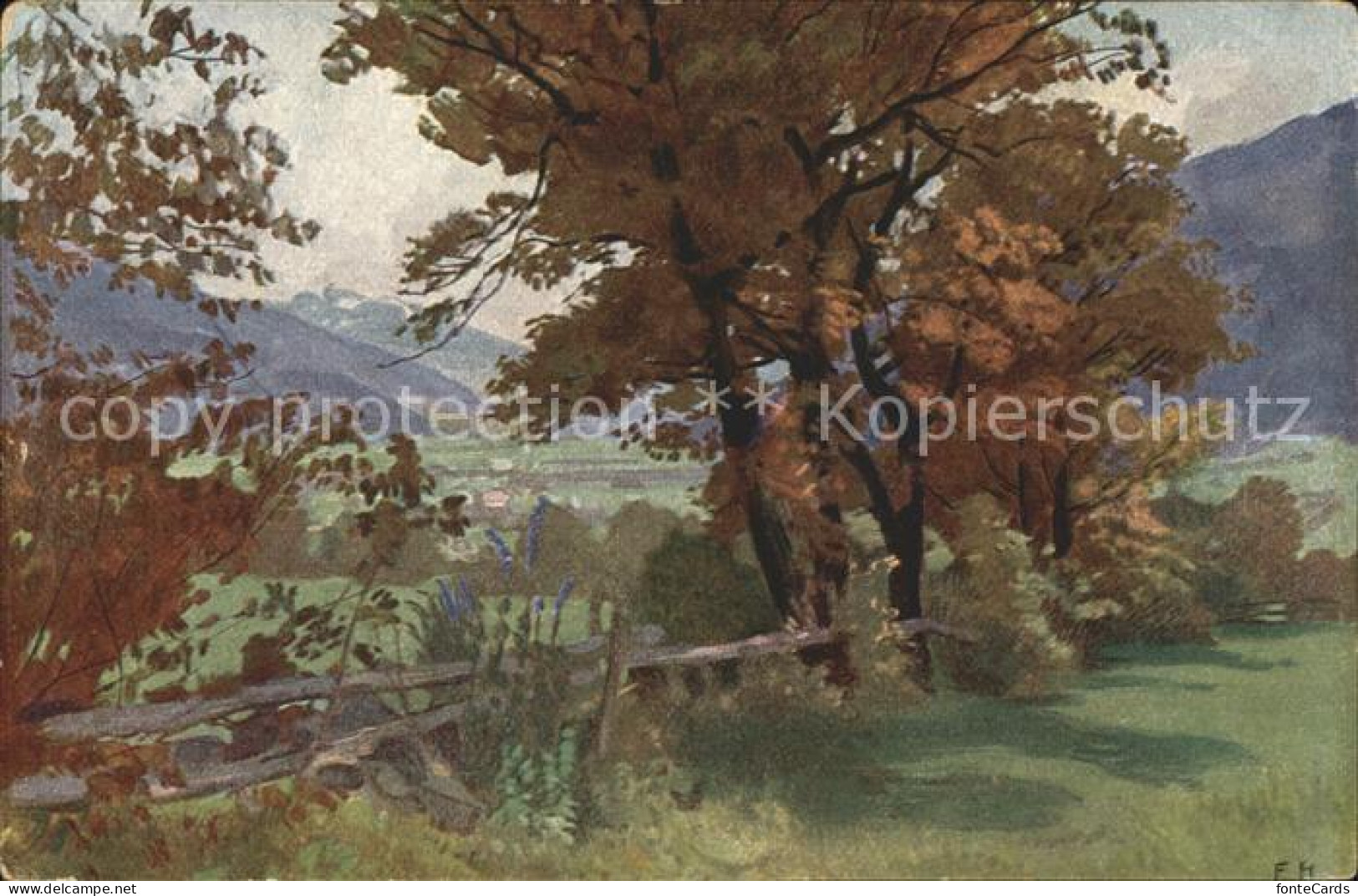 11759157 Chur GR Kuenstlerkarte Herbstlandschaft Bei Chur Chur GR - Sonstige & Ohne Zuordnung