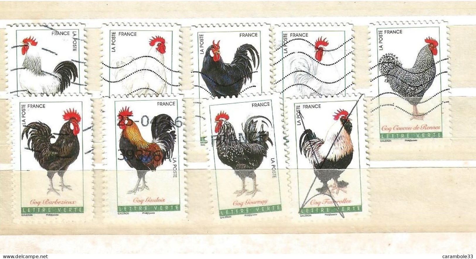 TIMBRE FRANCE  Série  Les Coqs Français Oblitérés - Used Stamps