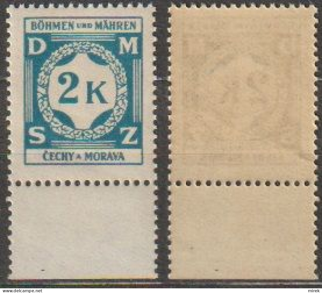 50/ Pof. SL 9, Yellow Gum - Unused Stamps