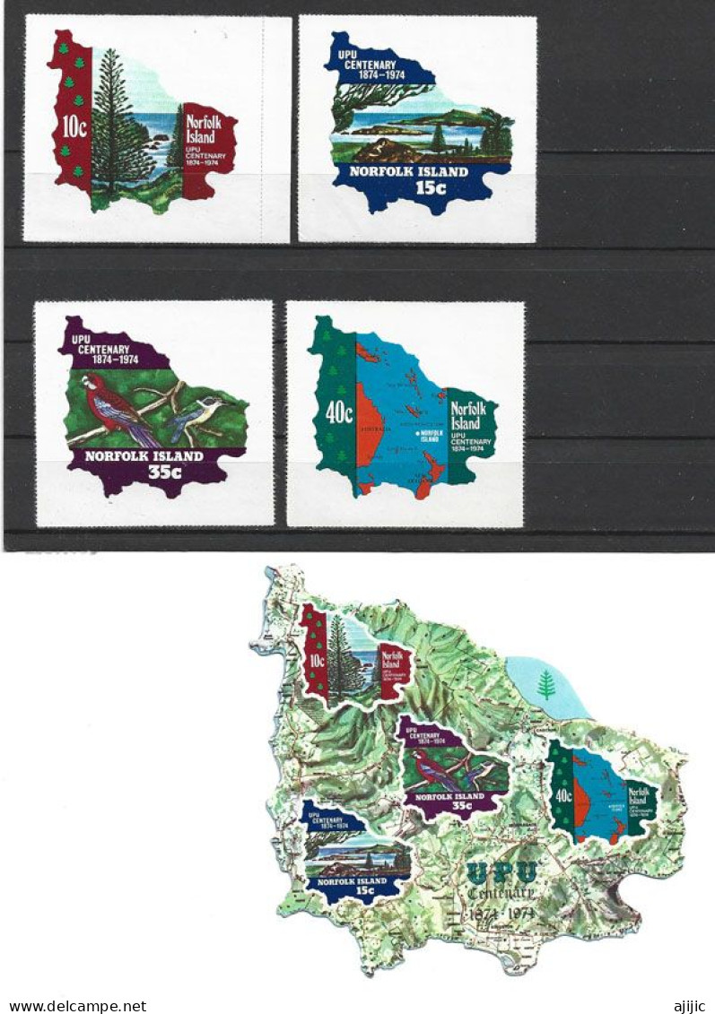 Cartes De L'île Norfolk,timbres Adhésifs, Neufs ** Avec Bloc-feuillet Nr 1.Cote 55 € - Norfolk Eiland