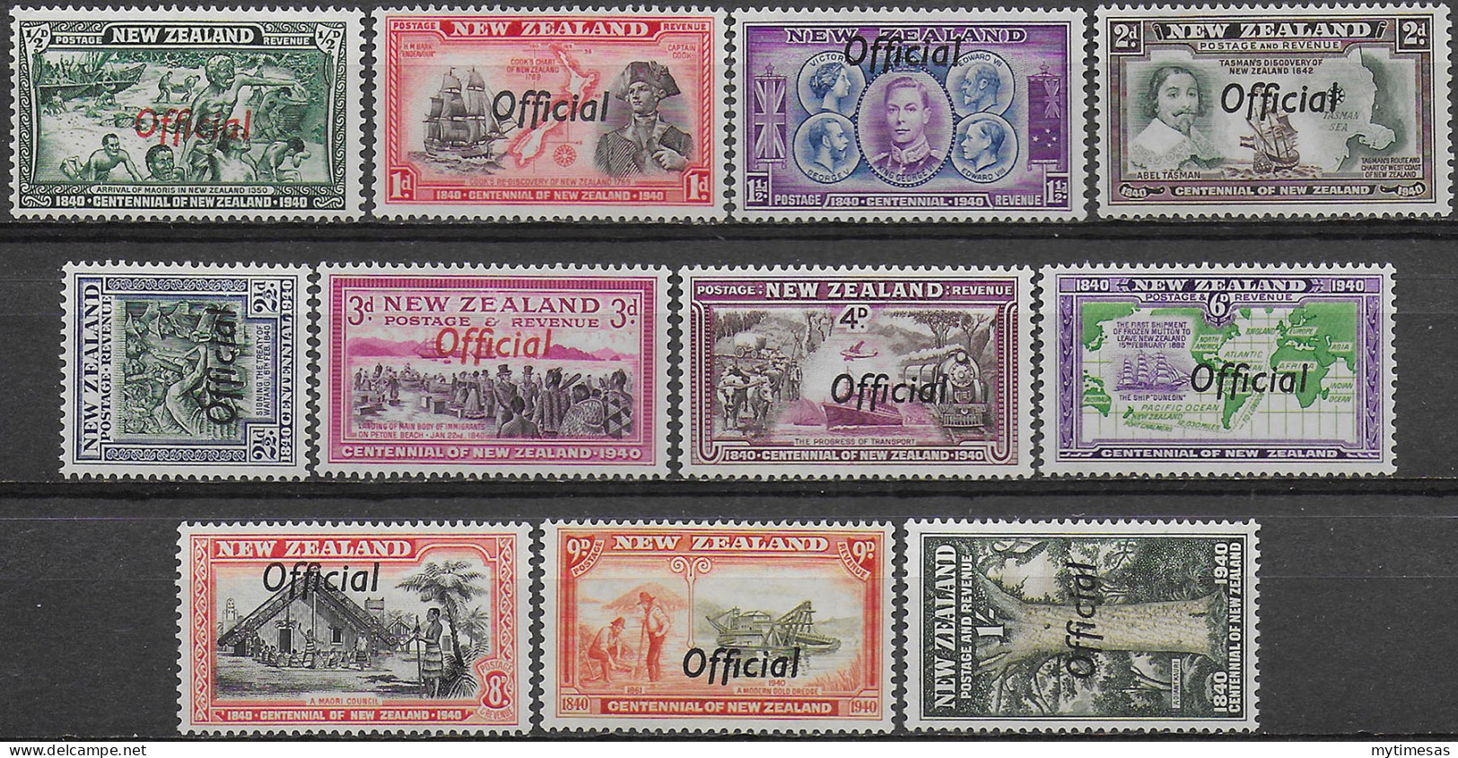 1940 New Zealand Official 11v. MH SG N. O141/O151 - Andere & Zonder Classificatie