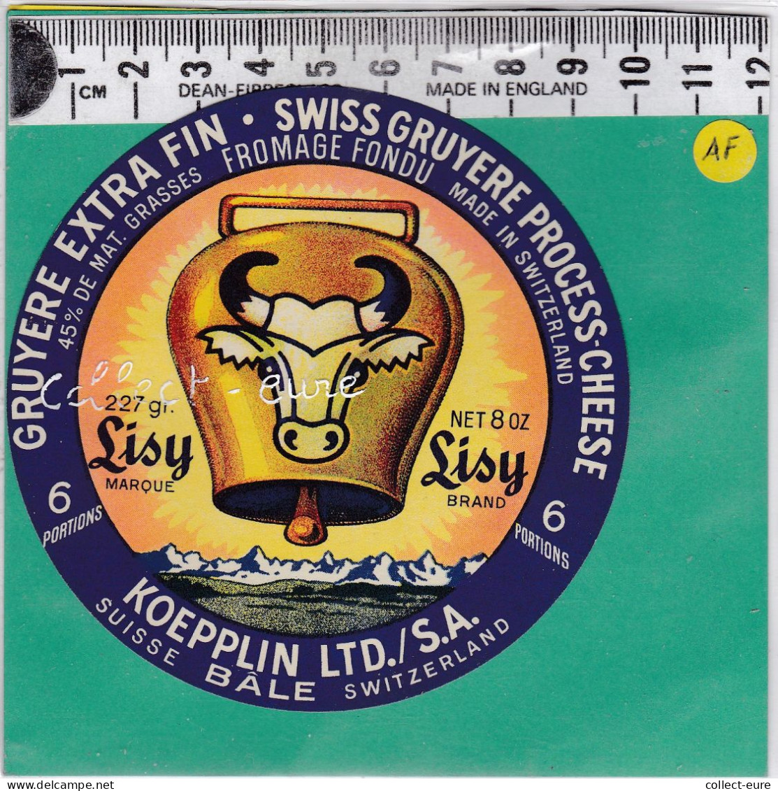 C1344 FROMAGE FONDU GRUYERE  LISY SUISSE BALE  6 PORTIONS CLOCHE 227 Gr - Cheese