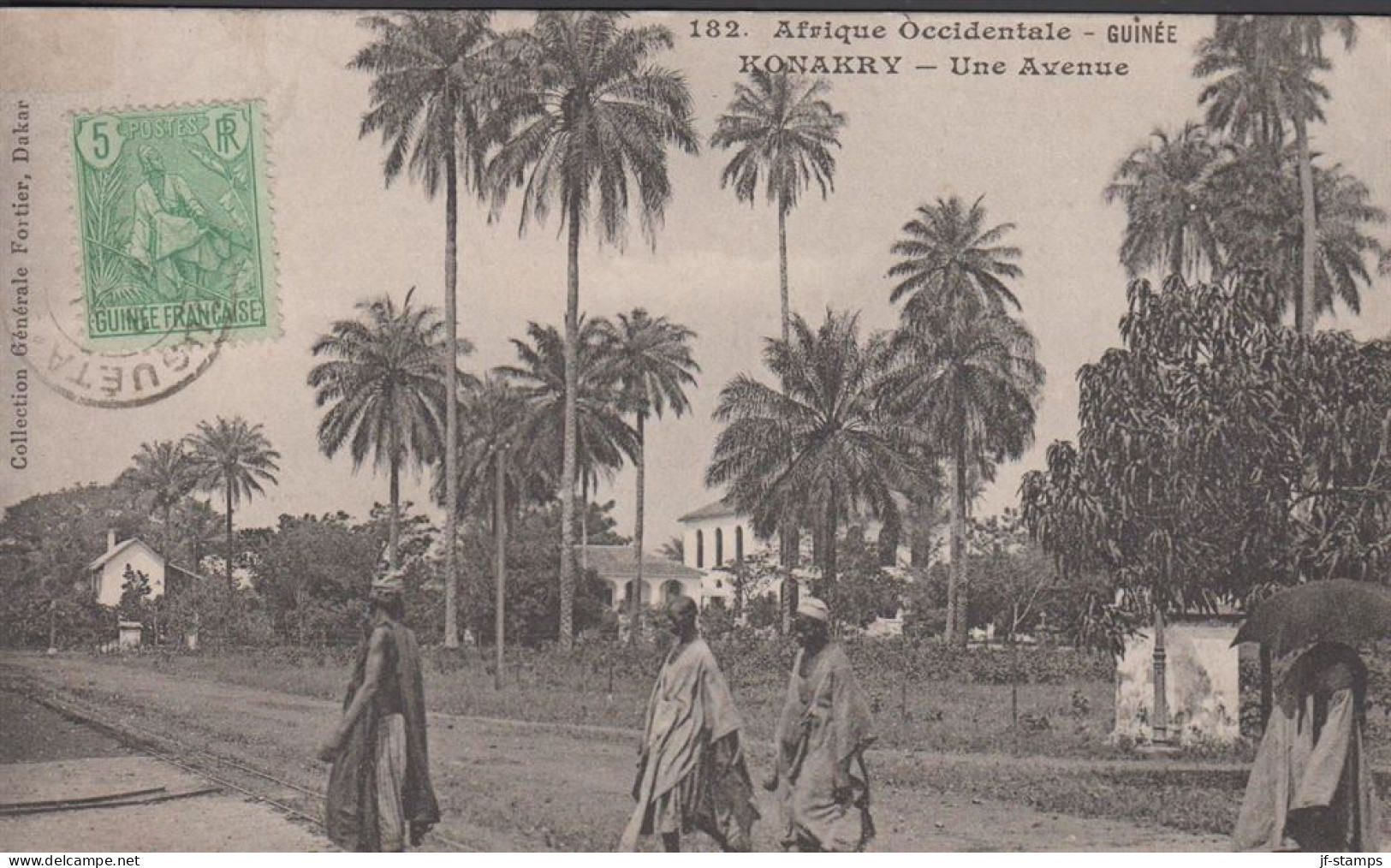 1907. GUINÉE. 5 C Fula-tribe On Post Card Afrique Occidentale - GUINEE KONAKRY - Une Avenue. R... (Michel 21) - JF432471 - Guinée Française