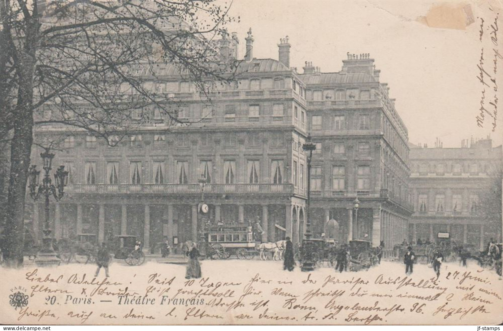 1900. FRANCE. Postcard PARIS Theatre Francais To Sachsen Cancelled PARIS 28 JUIN 00. (MICHEL 72) - JF432597 - Andere & Zonder Classificatie