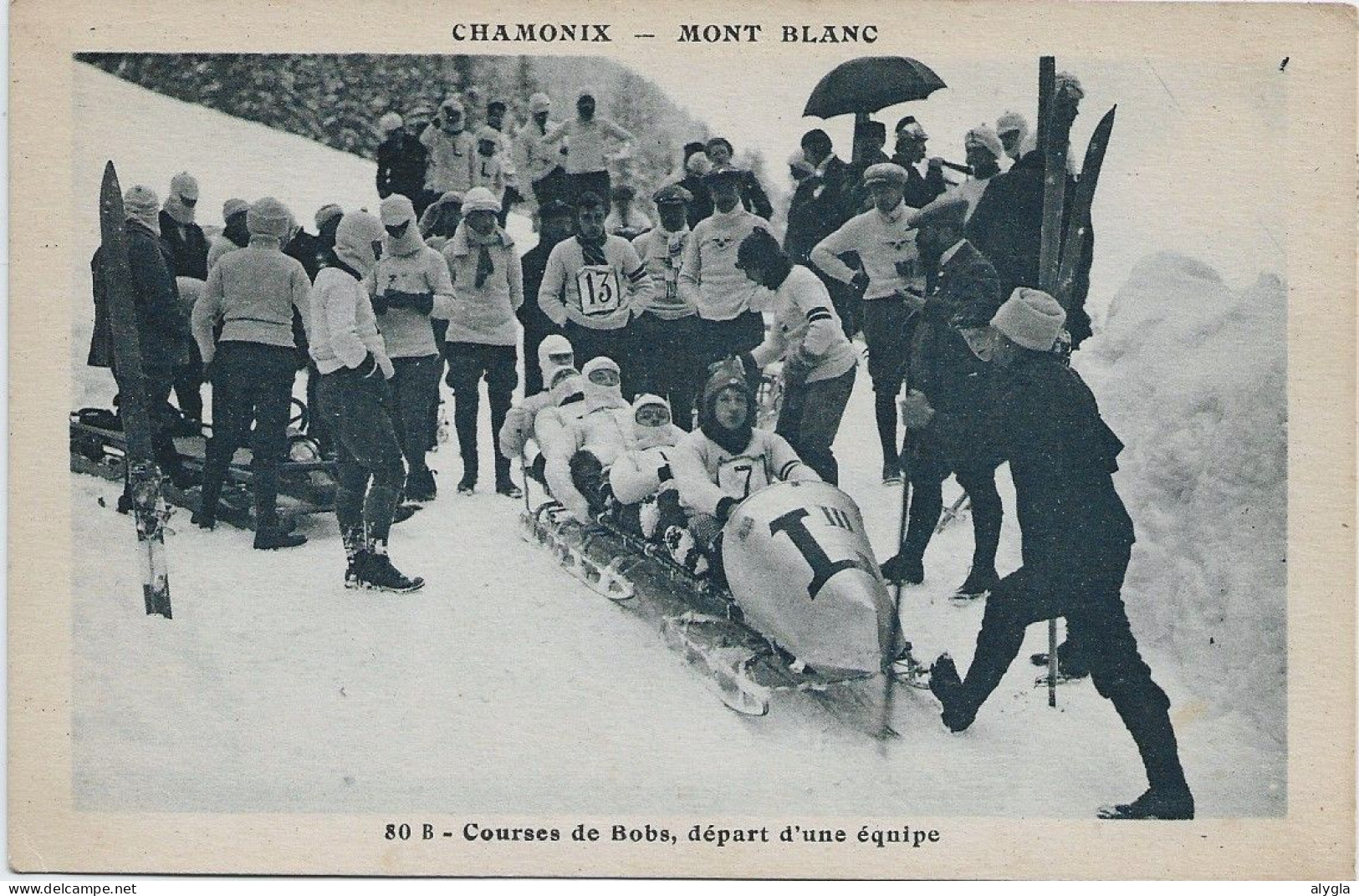 74 - CHAMONIX Sports D'hiver - Course De Bobs Départ D'une équipe - CPA 80-B - éd. Aug. COUTTET - Chamonix-Mont-Blanc