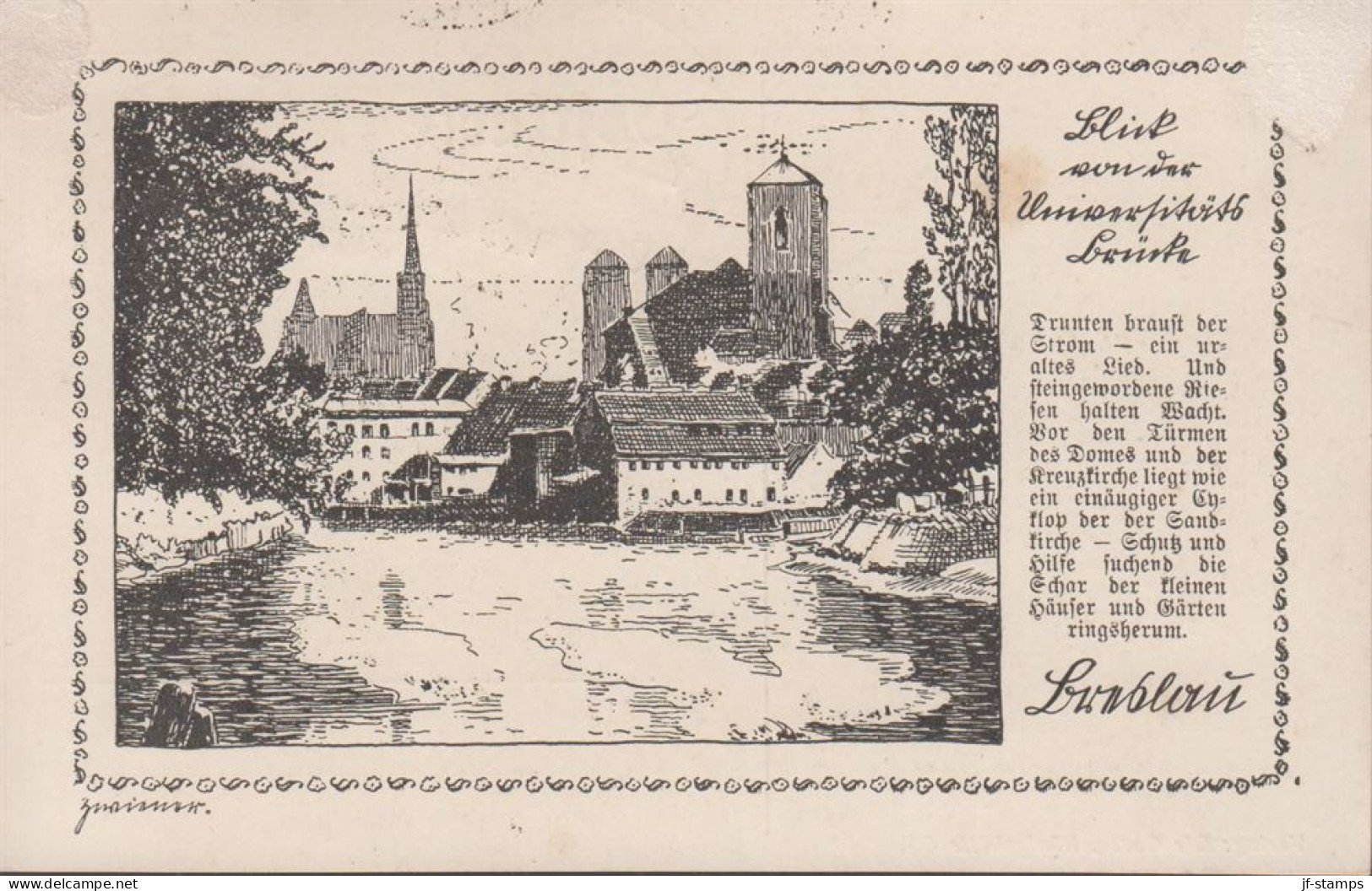 1920. OBERSCHLESIEN. 3 Stripe 5 PF With PLATTENFEHLER - Variety On Postcard Cancelled KÖNIGSH... (Michel 3 I) - JF432633 - Bezetting 1914-18