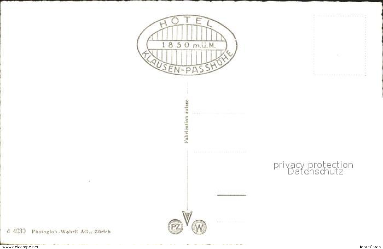 11758647 Klausenstrasse Panoramakarte Klausenstrasse - Andere & Zonder Classificatie