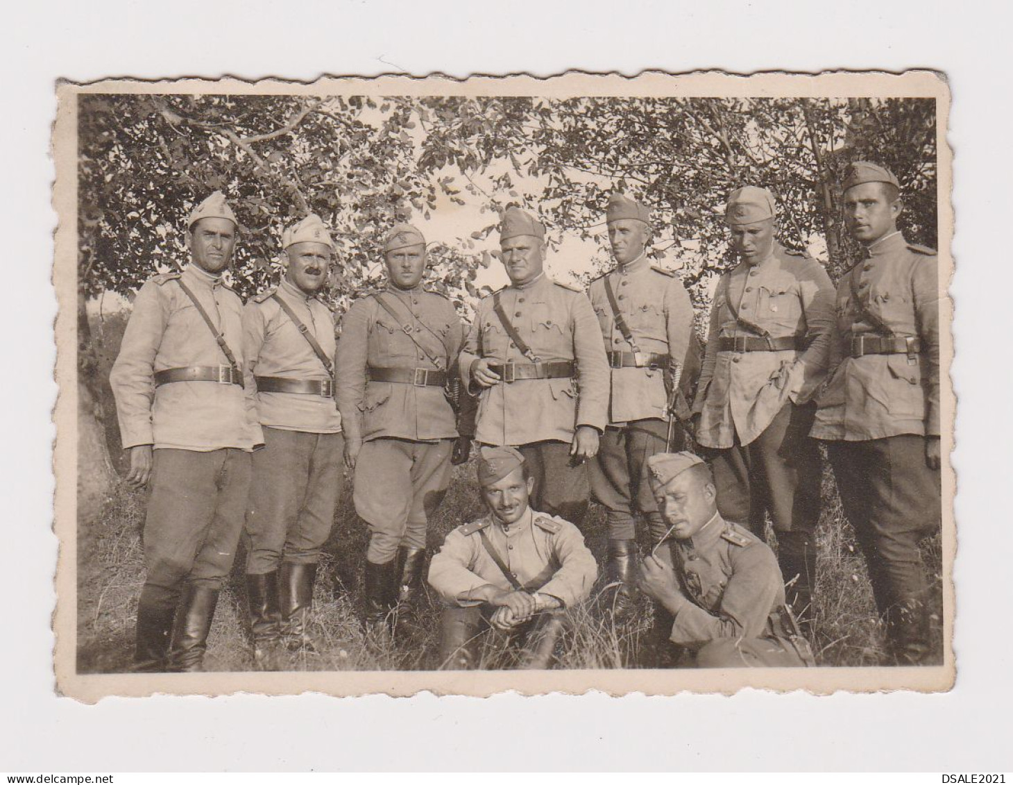 Ww2 Bulgaria Bulgarian Military Officers With Battle Uniforms, Field Vintage Orig Photo 8.5x6cm. (54843) - War, Military