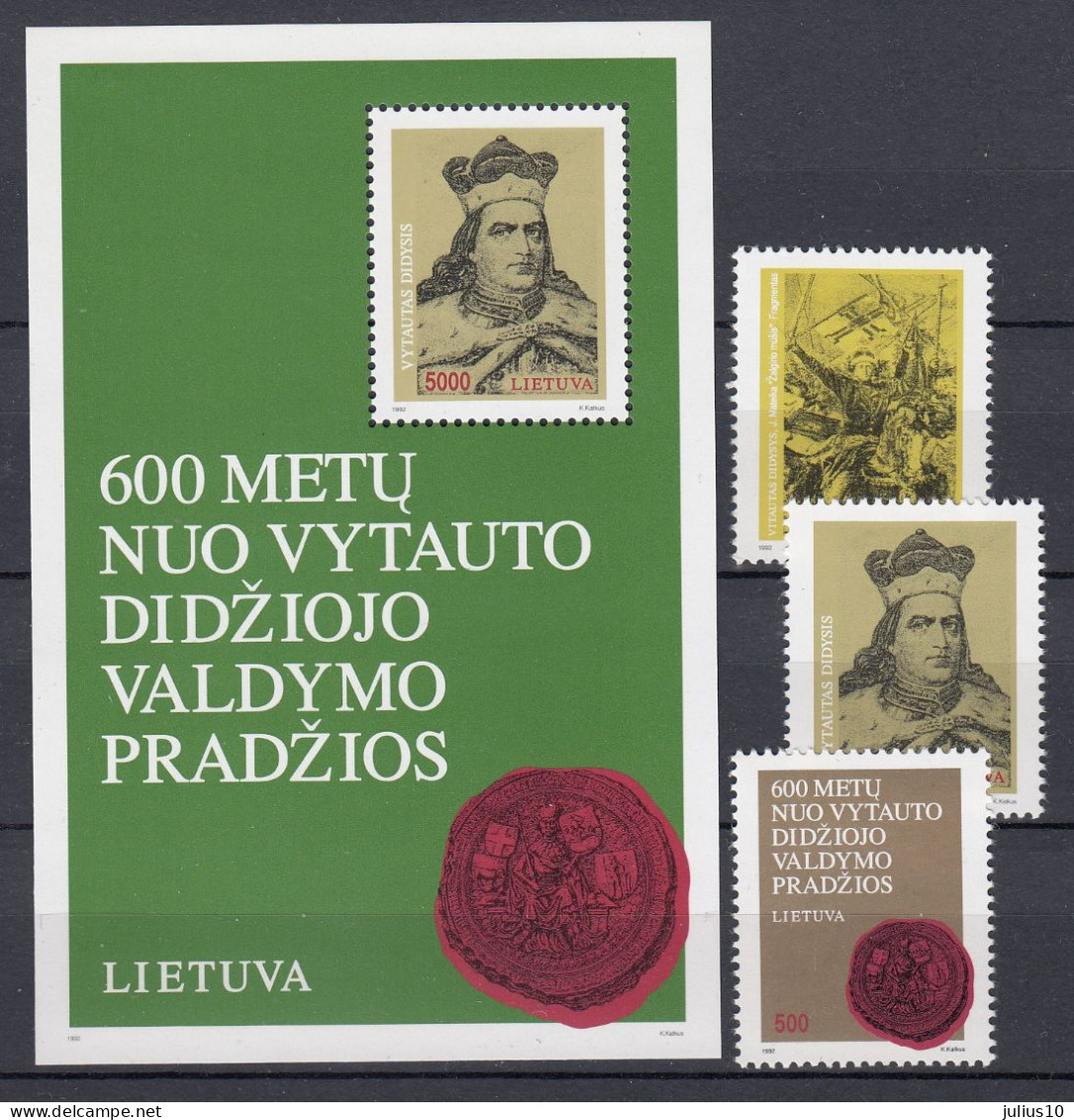 LITHUANIA 1993 Vytautas Anniversary MNH(**) Mi 518-520 Bl 3 #Lt1172 - Litauen