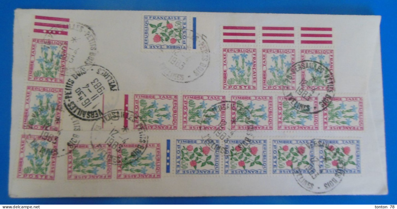 TIMBRES SUR LETTRE   -  TAXE  -  RECTO VERSO - 1960-.... Cartas & Documentos