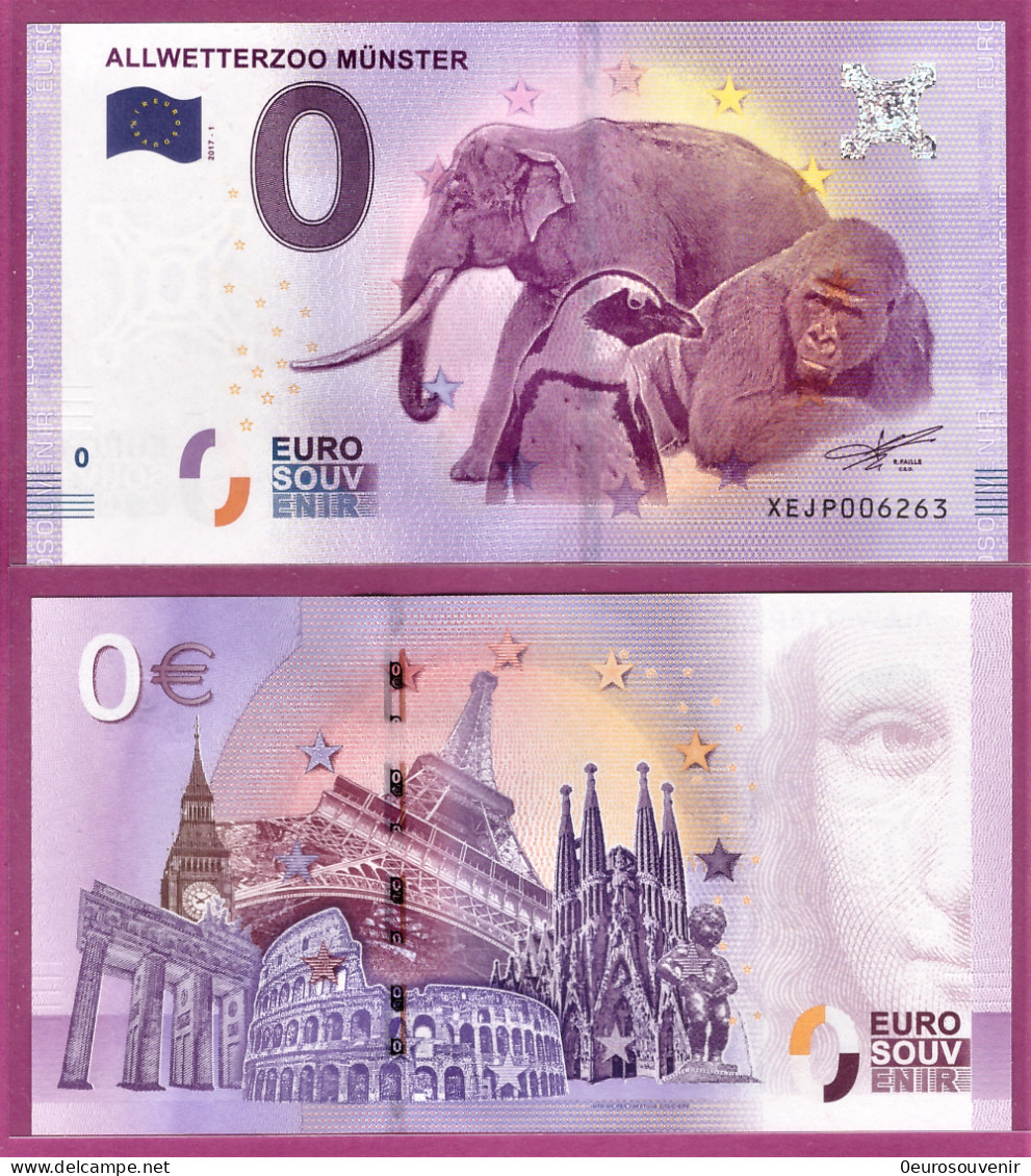 0-Euro XEJP 2017-1 ALLWETTERZOO MÜNSTER - Private Proofs / Unofficial