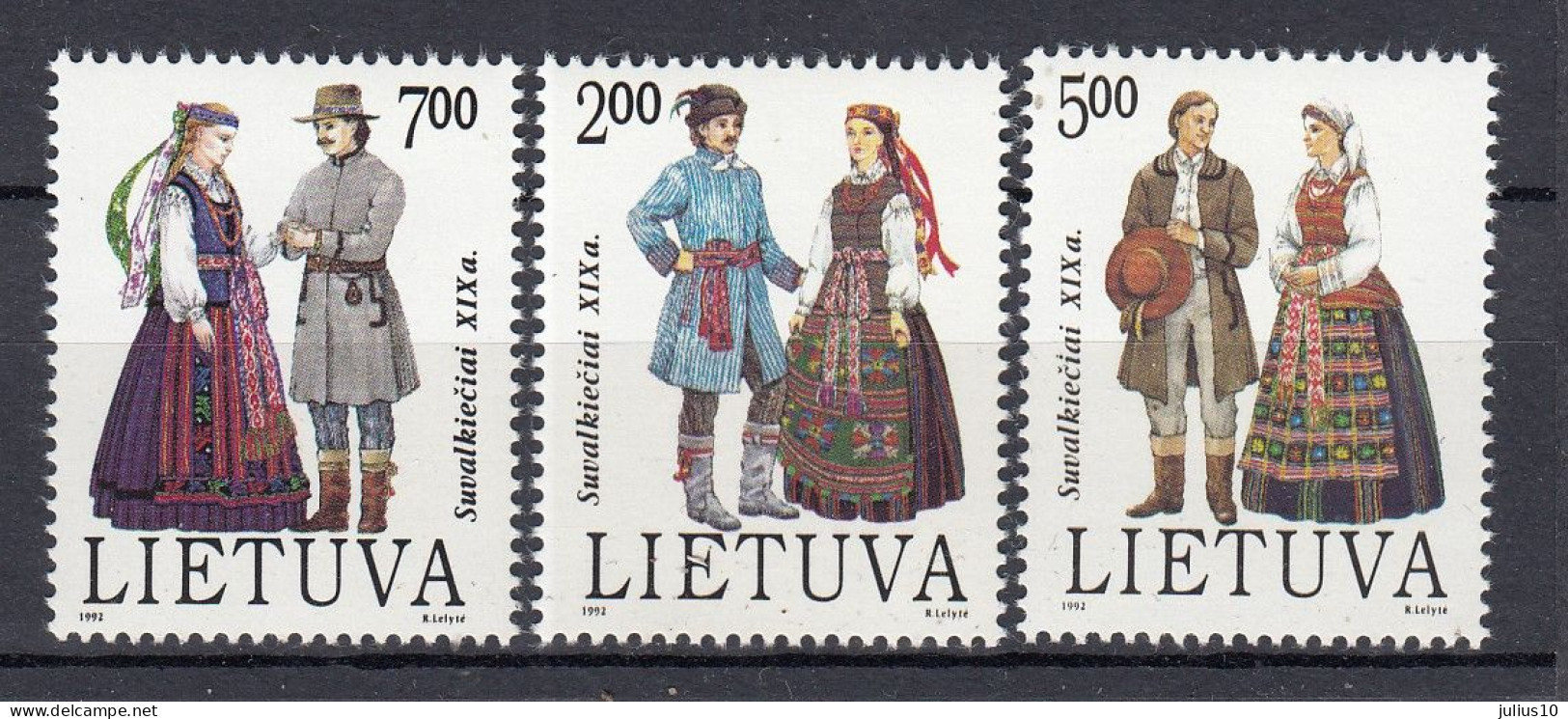 LITHUANIA 1992 National Costumes MNH(**) Mi 508-510 #Lt1178 - Costumes