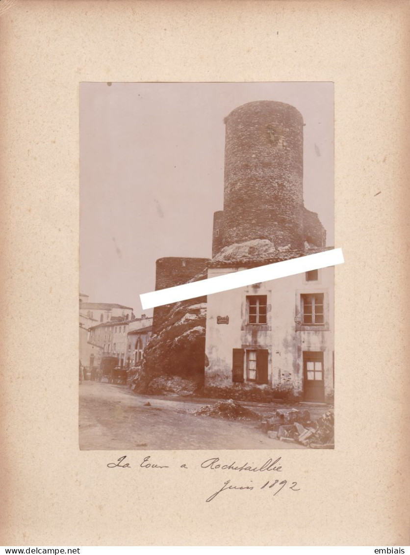 ROCHETAILLÉE 1892 - Photo Originale De La Perspective Sur Le Centre, La Tour Du Vieux Château (42) - Lieux