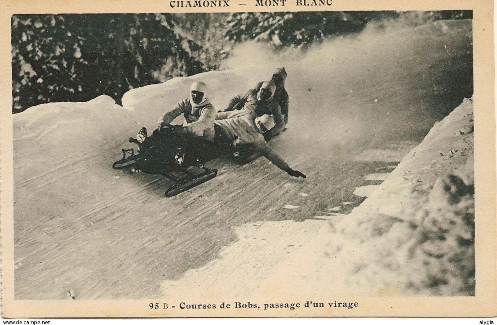 74 - CHAMONIX Course De Bobs - CPA 95-B Sortie Du Carnet J.O. 1924 - éd. Aug. COUTTET - Chamonix-Mont-Blanc