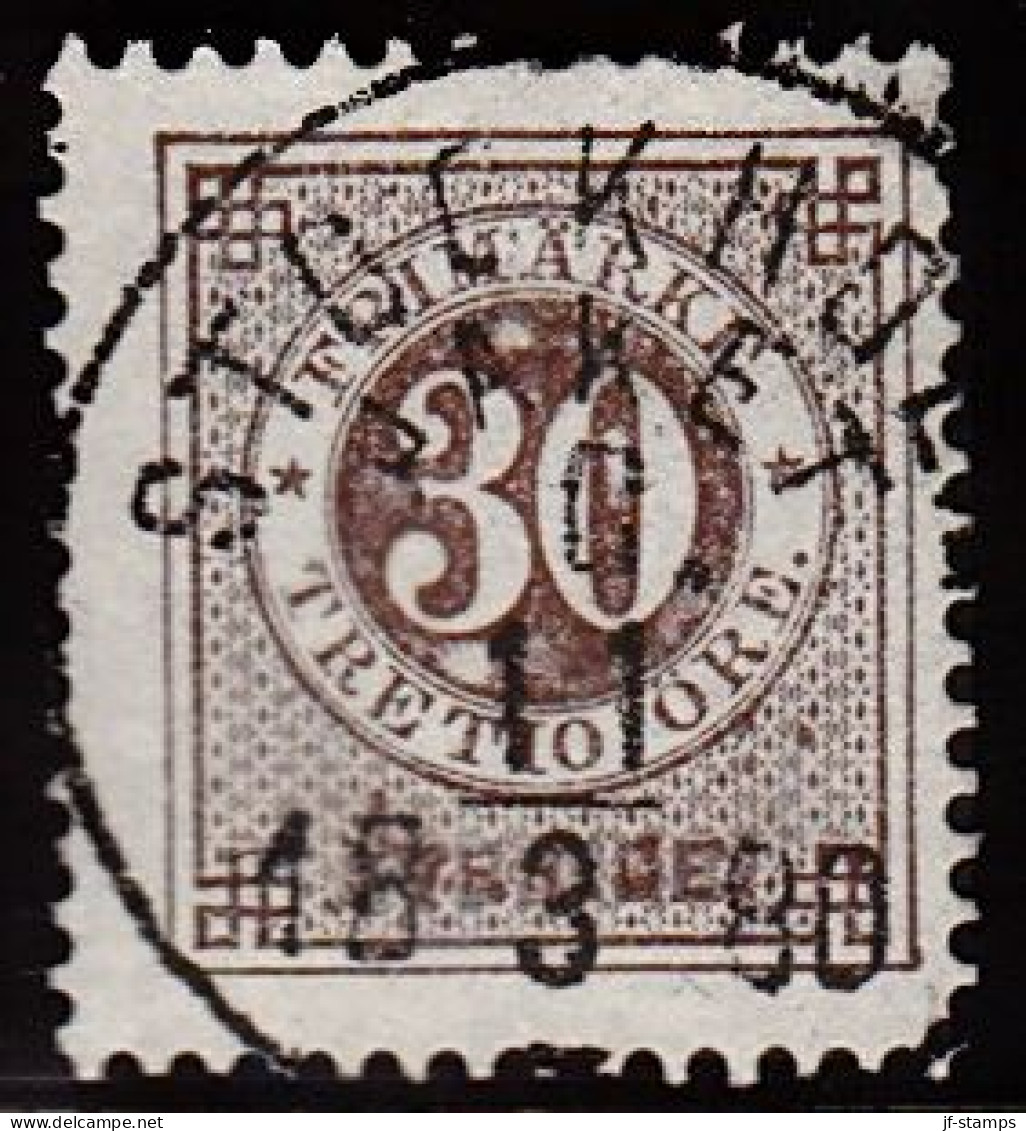 1877. Circle Type. Perf. 13. 30 øre Brown. STOCKHOLM PAKET C. 11 3 1880. (Michel 24B) - JF103217 - Used Stamps