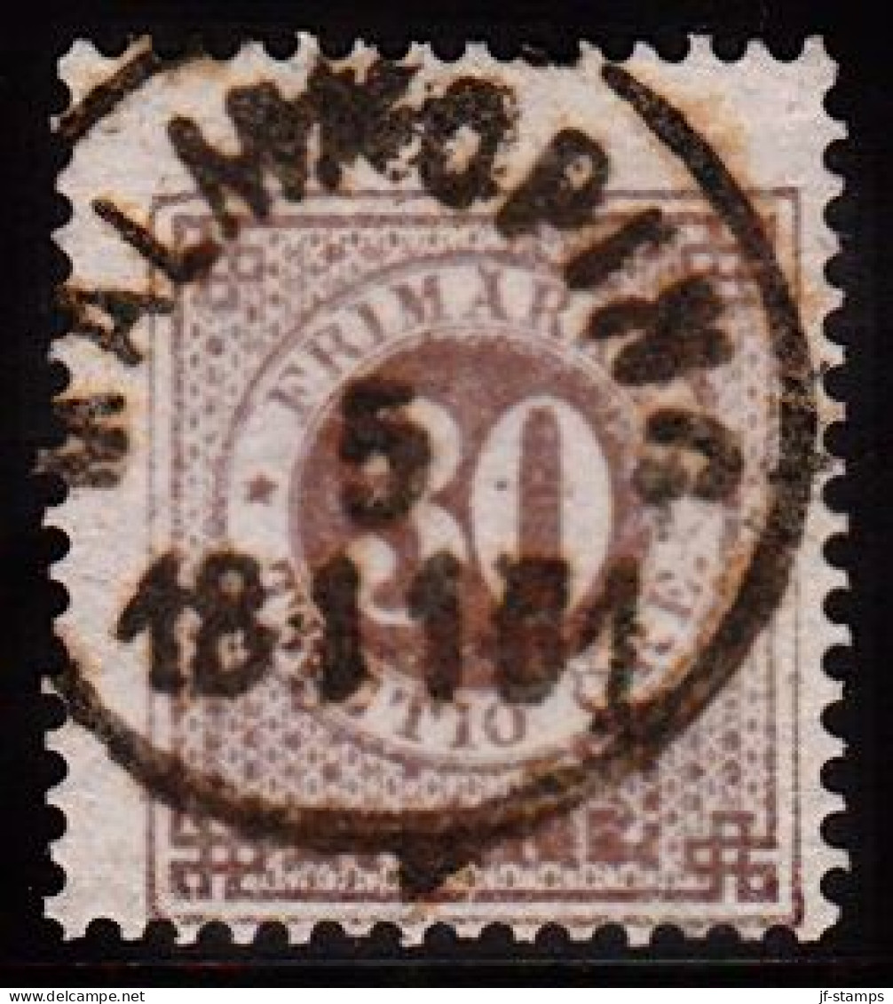 1877. Circle Type. Perf. 13. 30 øre Brown. MALMKÖPING 5 1 1881. (Michel 24B) - JF103219 - Used Stamps