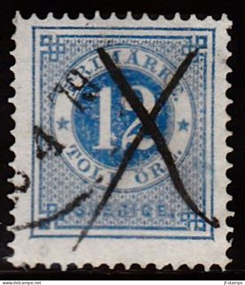 1877. Circle Type. Perf. 13. 12 øre Blue. X. (Michel 21B) - JF103231 - Gebraucht