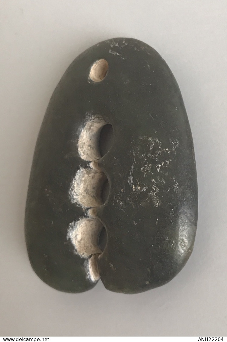 Amulette / Pendentif - Talisman De Protection Contre Les Mauvais Sorts - Vieux Jade Yu Bi - Tibet - Asian Art