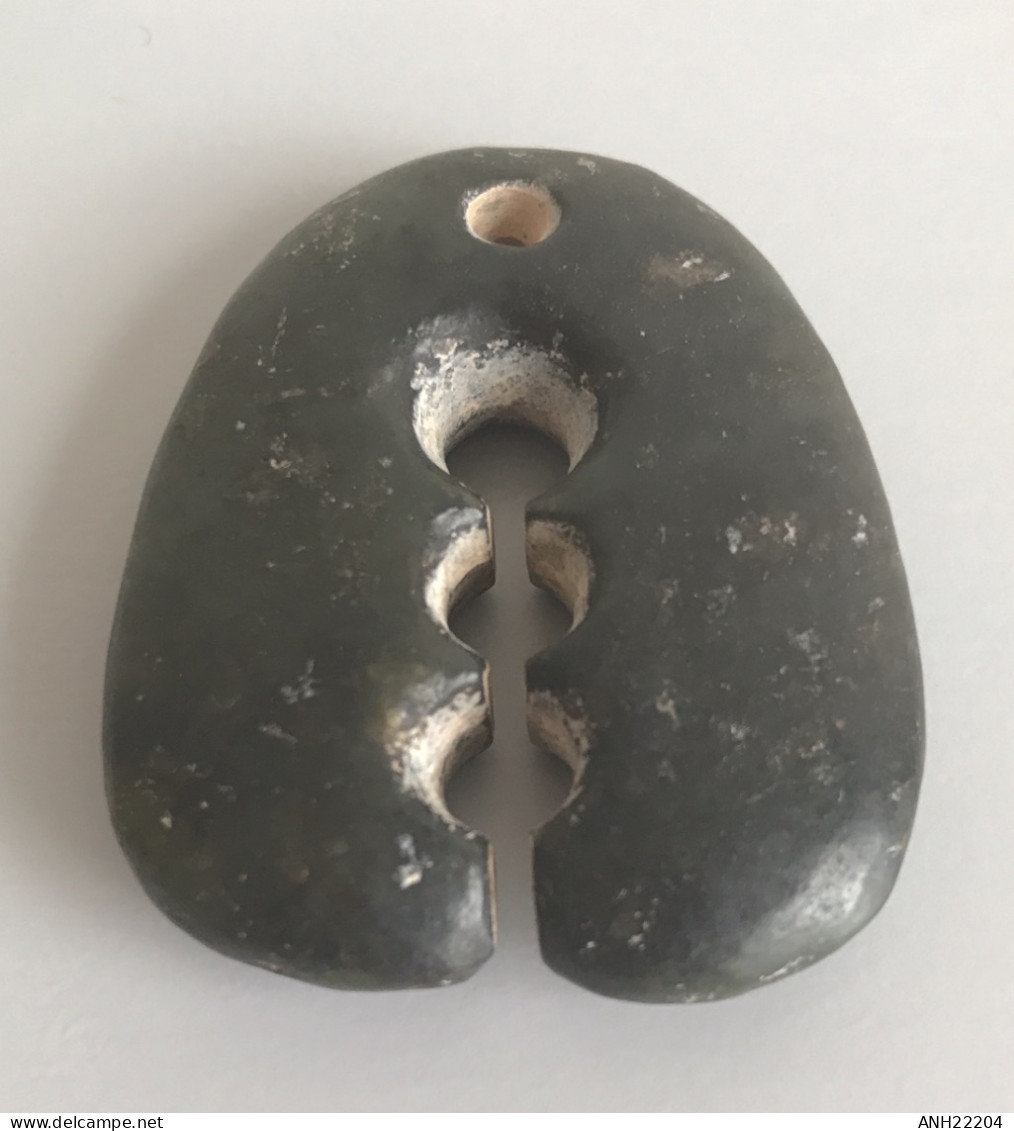 Amulette / Pendentif - Talisman de protection - Exorcisme - Vieux jade Yu Bi - Tibet