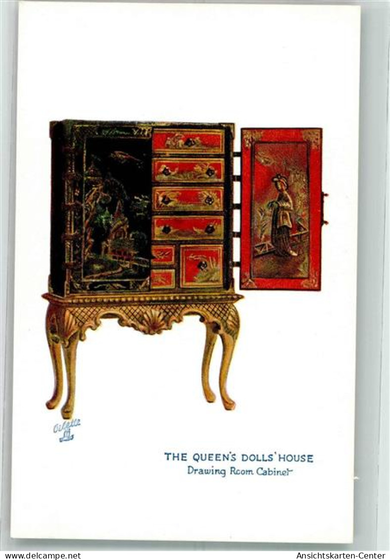 39783709 - Oilette Serie II Nr. 4501 The Queen's Doll'House Drwaing Room Cabinet - Sonstige & Ohne Zuordnung