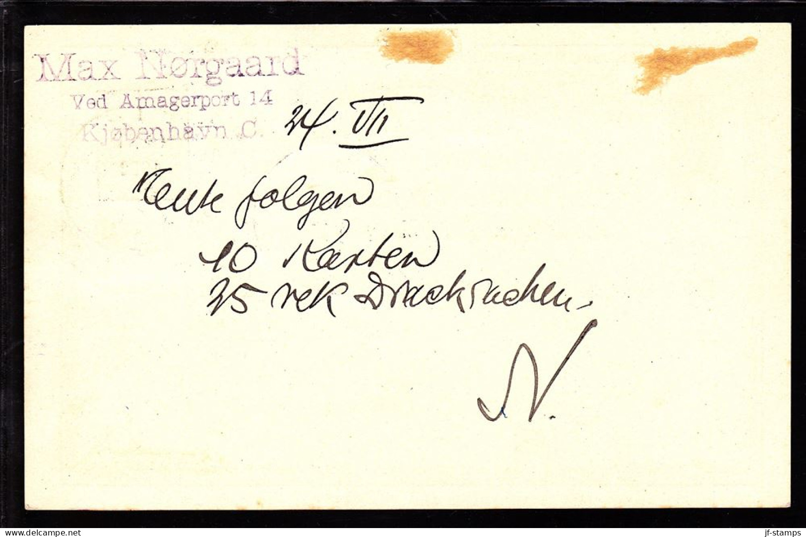 1925. Air Mail. 10 øre Green And 27/8 øre On DWI-BREVKORT To Braunschweig From KØBENHAVN LUFT... (Michel 143) - JF103821 - Poste Aérienne