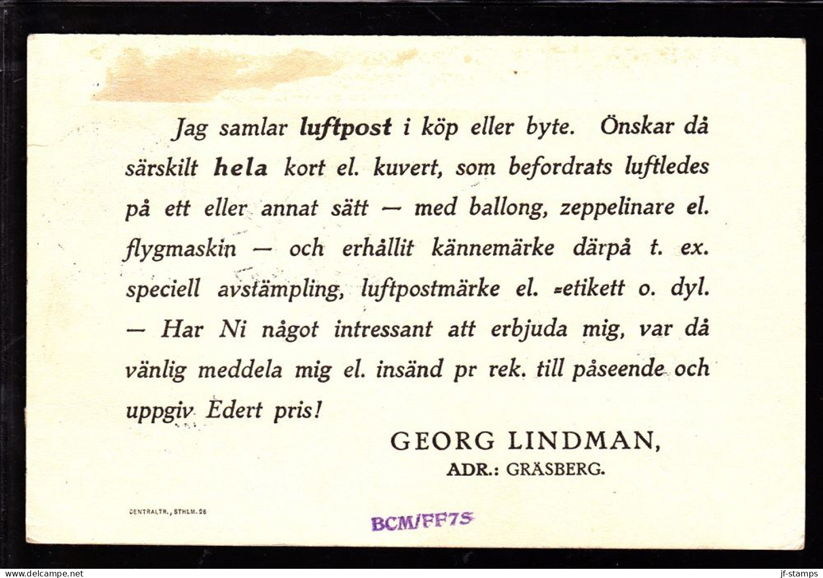 1928. Air Mail. 15 øre Lilac And 10 øre Green. KØBENHAVN LUFTPOST 2 29.8.28 AIR POST OFFICE S... (Michel 144) - JF103839 - Luchtpostzegels