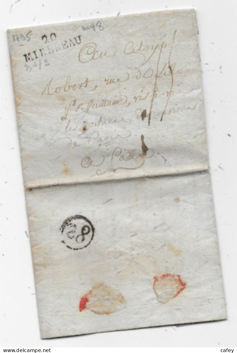 COTE D'OR Lettre Avec Texte De 1795 Marque Postale 20 / MIREBEAU - 1701-1800: Precursors XVIII