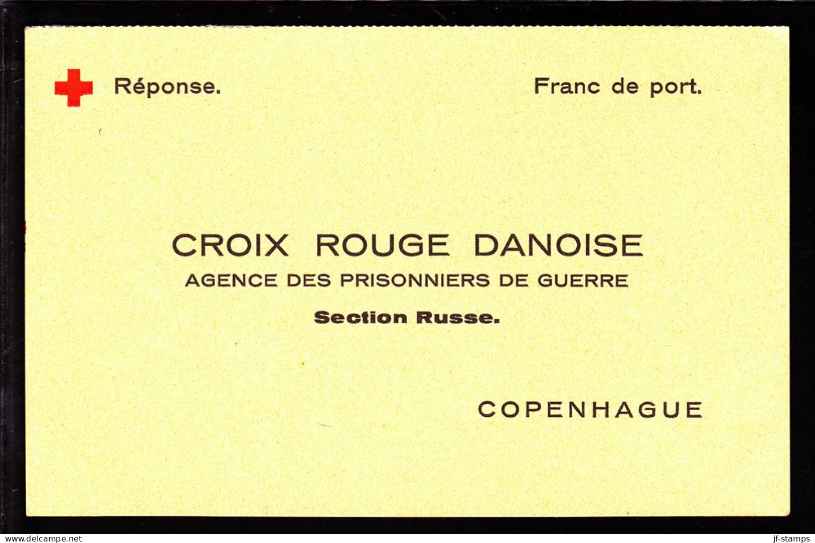 1918 ?. Franc De Port. Response. CROIX ROUGE DANOISE. Section Russe. - JF103881 - Rotes Kreuz