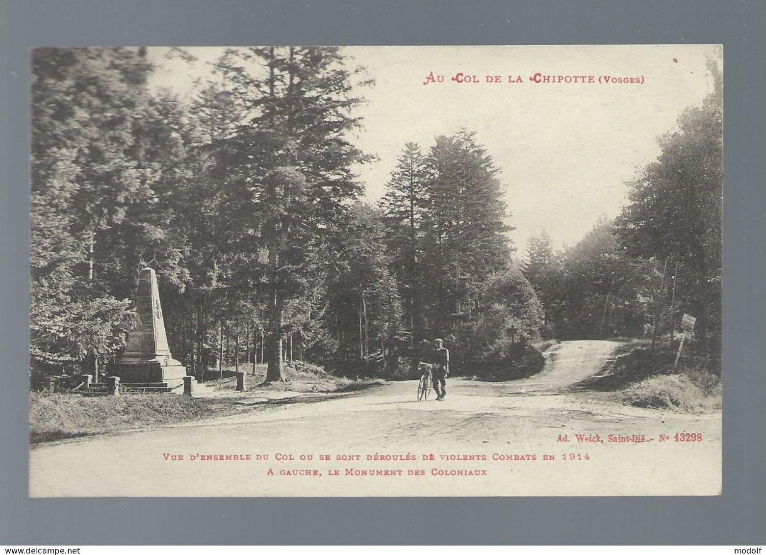 CPA - 88 - Au Col De La Chipotte - Monument Des Coloniaux - Animée - Circulée En 1920 - Autres & Non Classés