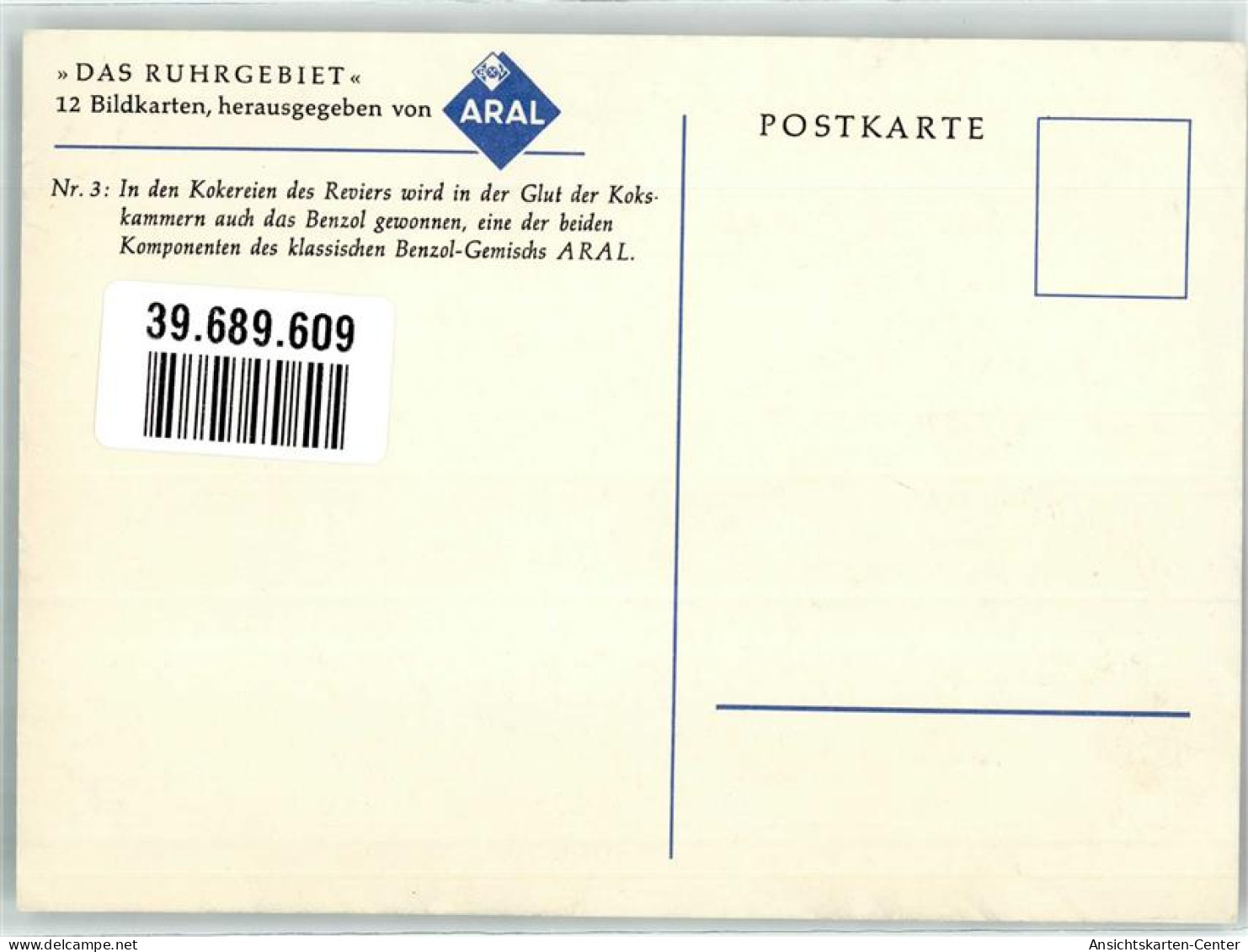 39689609 - ARAL Bildkarten Das Ruhrgebiet Nr. 3  Kokerei - Turismo