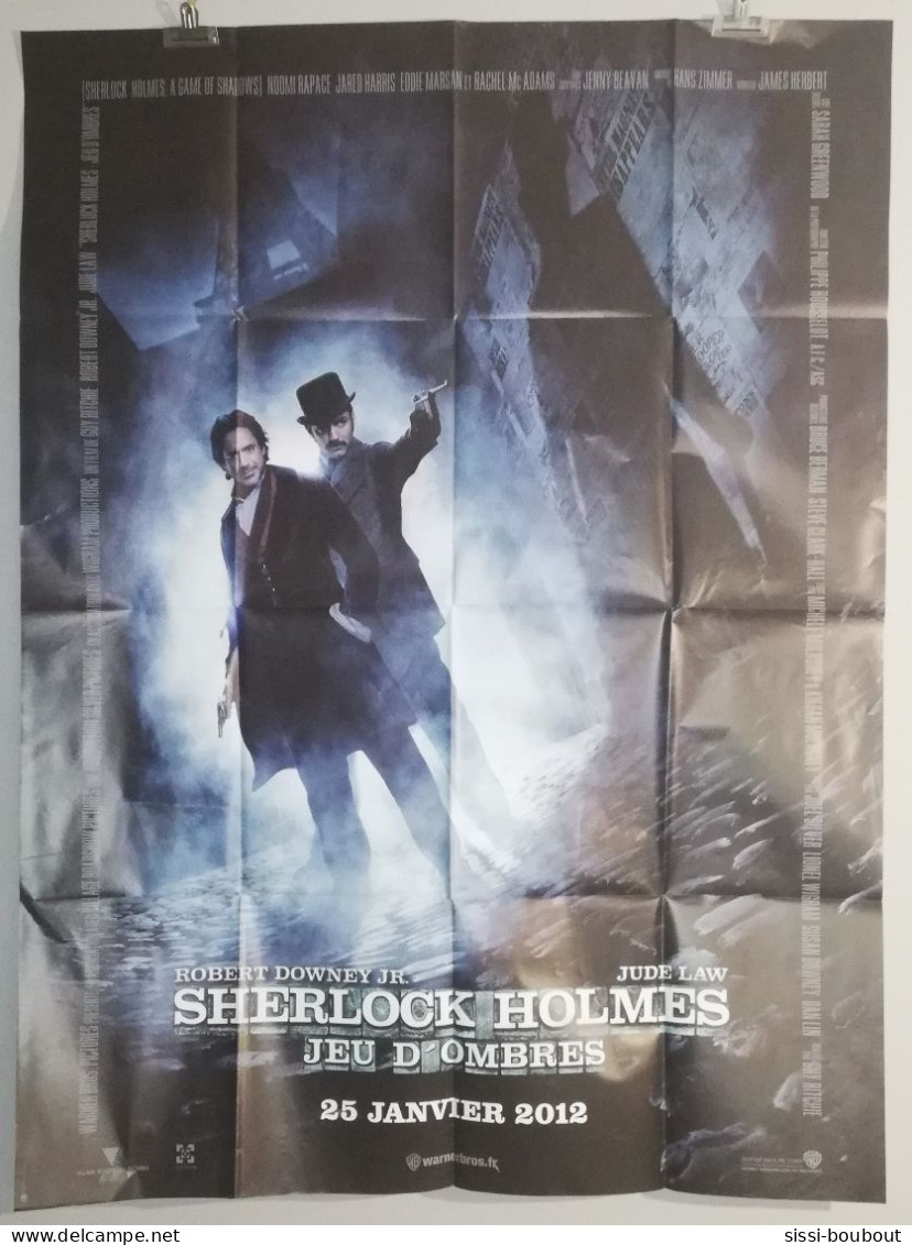 Affiche Originale De Cinéma "Sherlock Holmes - Jeux D'Ombres" Avec Robert Downey Et  Jude Law De 2012 - Plakate & Poster