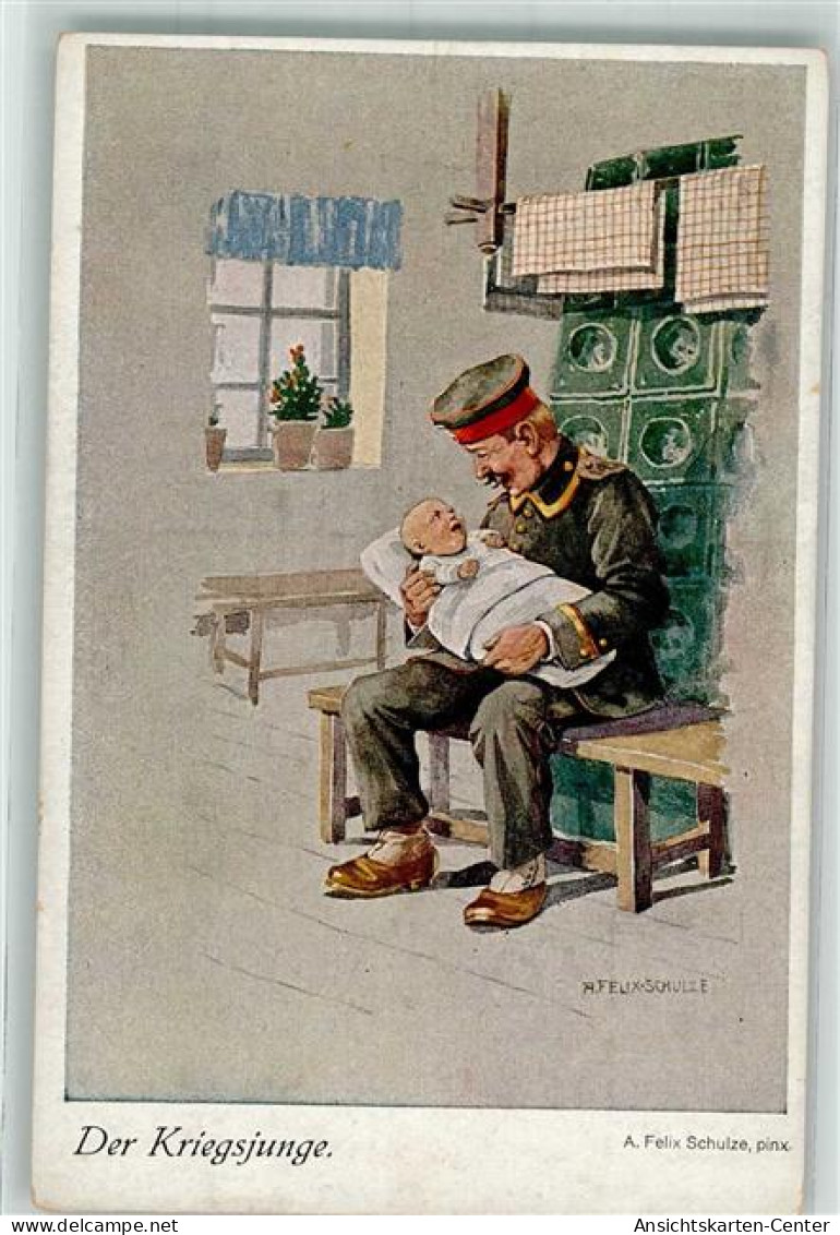 39804709 - Sign. Felix-Schulze Deutscher Landser Auf Heimatbesuch Mit Seinem Neugeborenen Baby S.V.D. Serie 4251/6 - War 1914-18